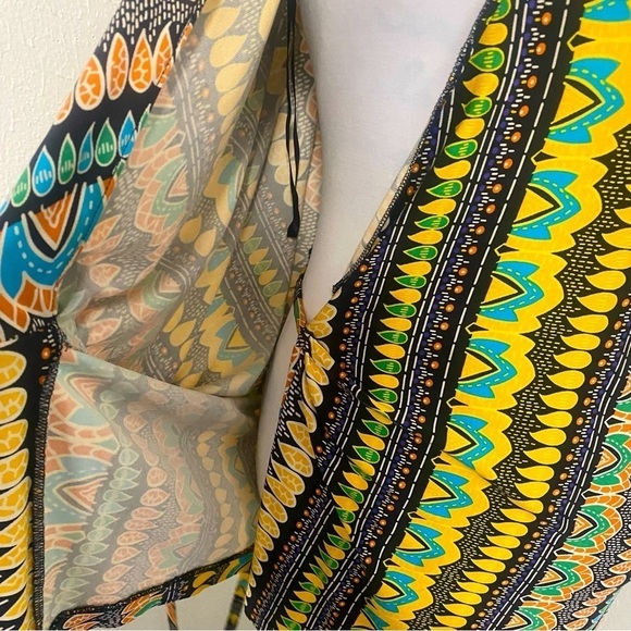 Diane Von Furstenberg EVRIN 100% Silk Size 8 Jersey Wrap Blouse Colorful - Picture 6 of 10